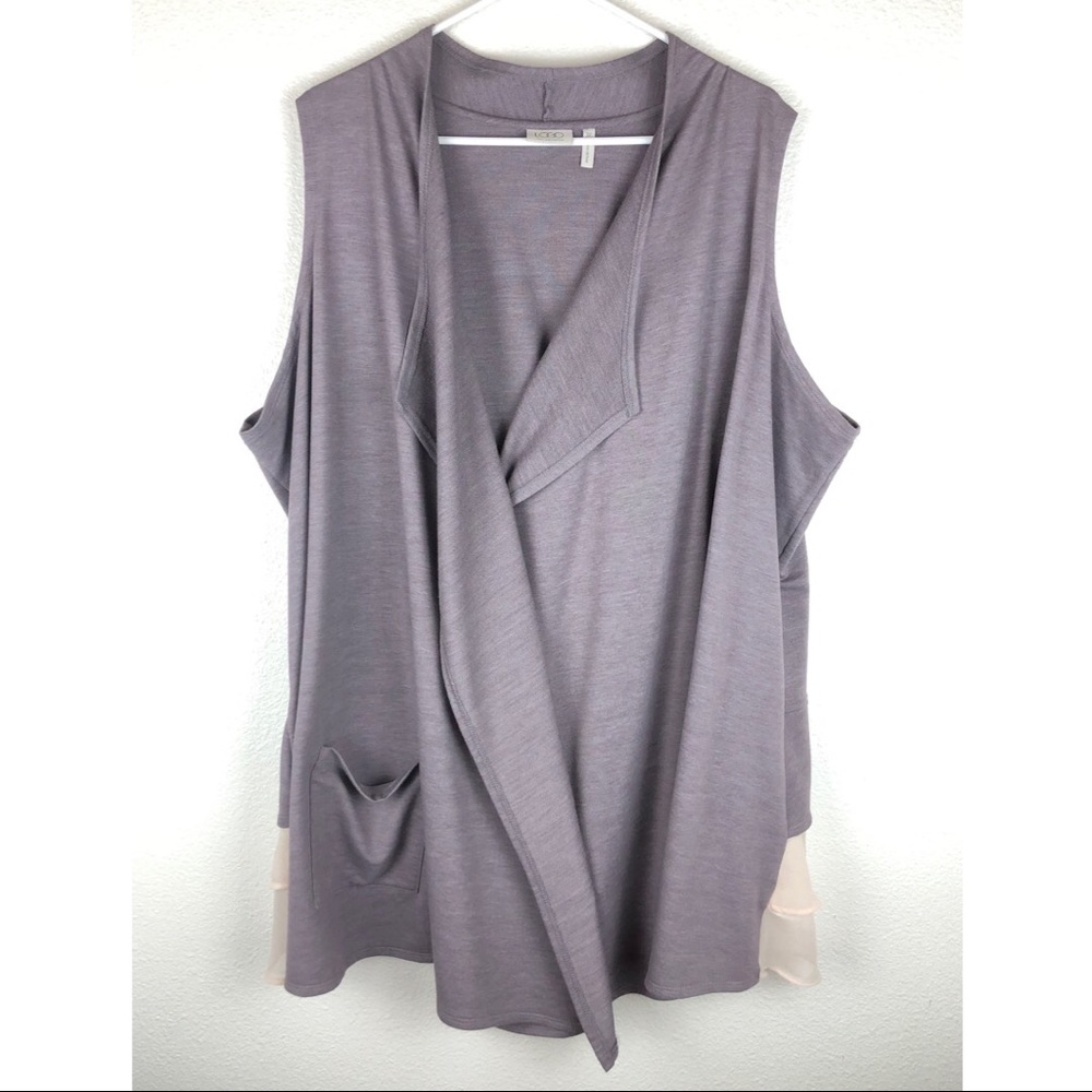 LOGO Sleeveless Cardigan Sweater Vest Size 3X